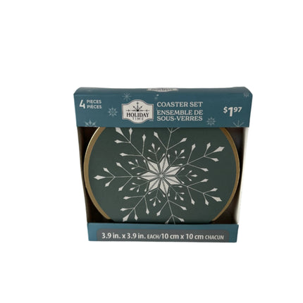 Holiday Time 4 Pcs Coaster Set (WMCAXS23114)3.9 in. x 3.9 in. Each