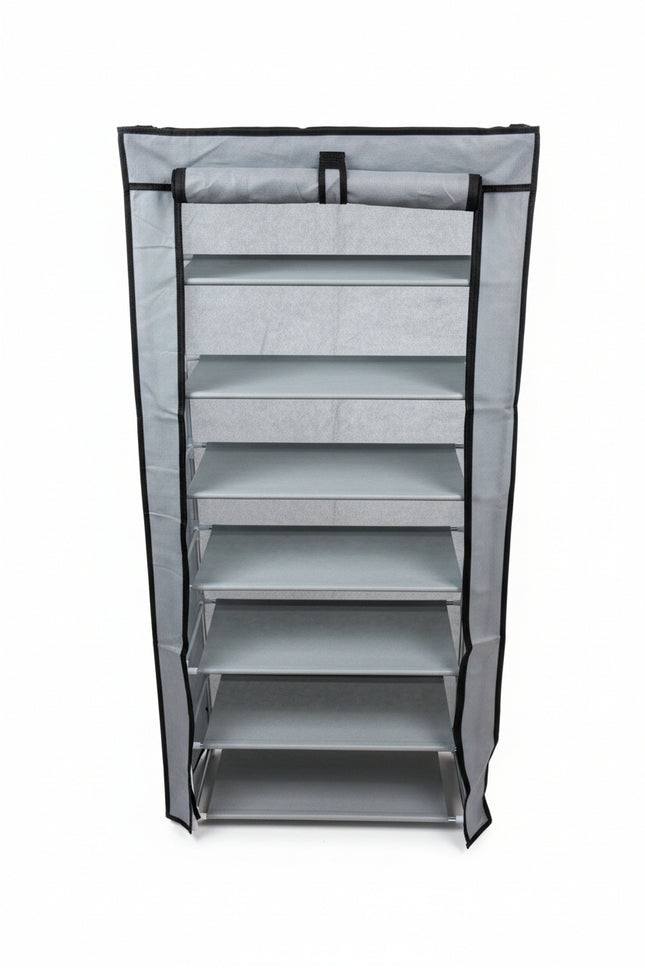 8 Layer Non-Woven Shoe Rack - Grey