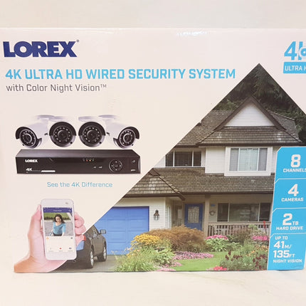 Lorex 8-Channel 4K UHD DVR 2TB HDD and 4 4K Color Night Vision Cameras LHV5108