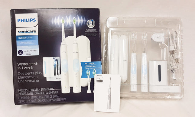 PHILIPS SONICARE Optimal Clean UV Sanitizer Power Toothbrush HX6829/73