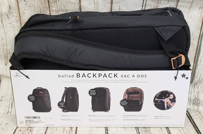 NEW, JuJuBe Multifunction Ballad Backpack Diaper Bag, Black Rose 18BP05R