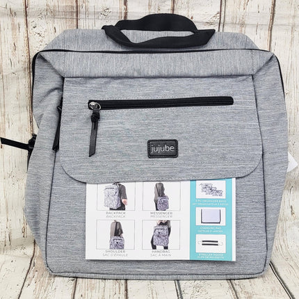 NEW, JuJuBe 4-in-1 Core Convertible Diaper Bag Glacier Gray, JB21430