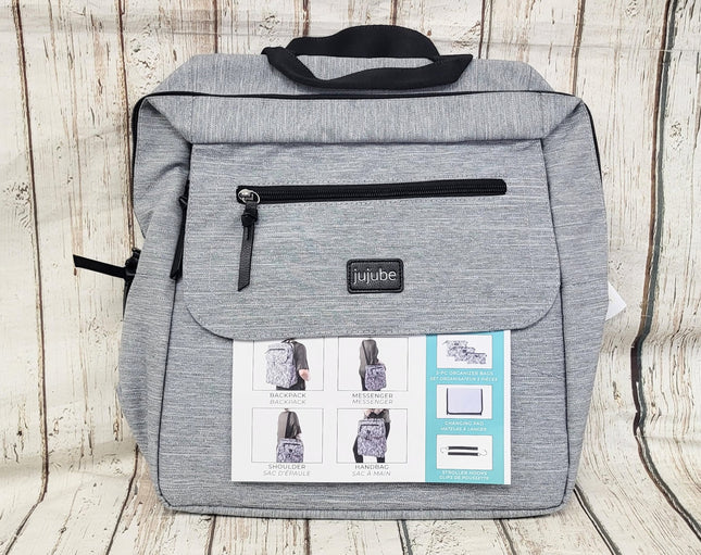 NEW, JuJuBe 4-in-1 Core Convertible Diaper Bag Glacier Gray, JB21430
