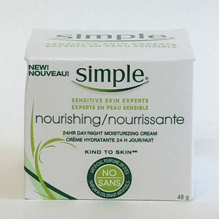 Simple Sensitive Skin Experts Nourishing 24 HR Day/Night Moisturizing Cream, 48g