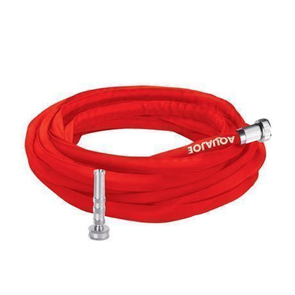 Aquajoe Ultra Flexible Kink Free Fiberjacket 50ft Garden Hose, Red