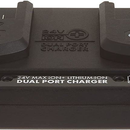 Snow Joe 24VCHRG-DPC 24V iON+ Dual Port Quick Charge Docking Station, Black