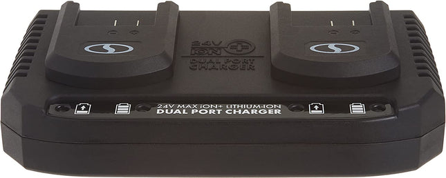 Snow Joe 24VCHRG-DPC 24V iON+ Dual Port Quick Charge Docking Station, Black