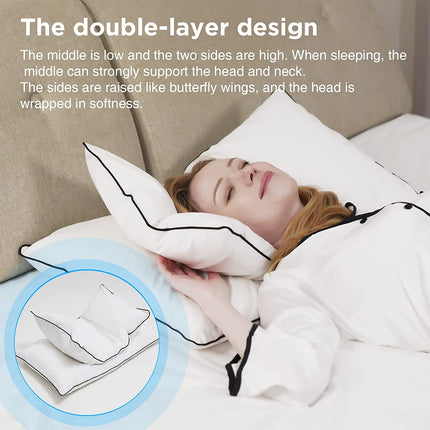 NEW DOWNFORT Side Sleeper Down Pillow, Smooth Breathing, Ergonomics Bed Pillow